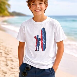 johnnie-O Surfer Tee Shirt Unisex Bundle Size 14-16 youth large cotton white